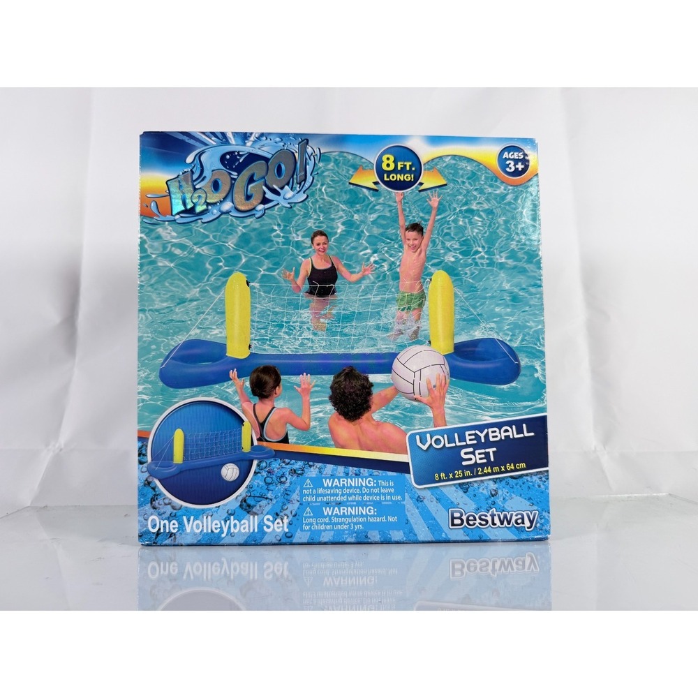 H2O Go! Inflatable Floating Volleyball Set Pool Water Game Includes Ball 8 Ft - Picture 2 of 2
